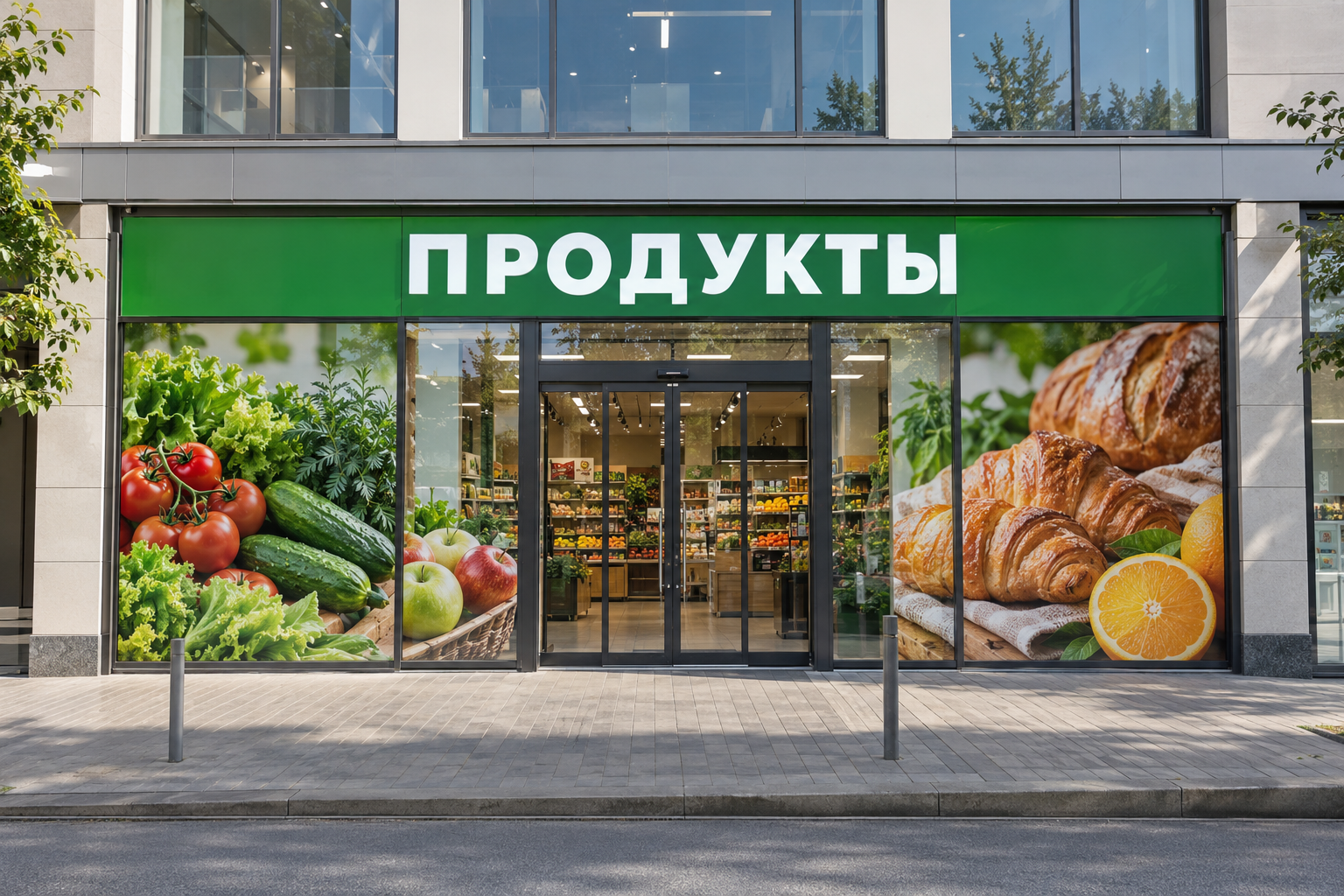 Оформление фасадов и витрин